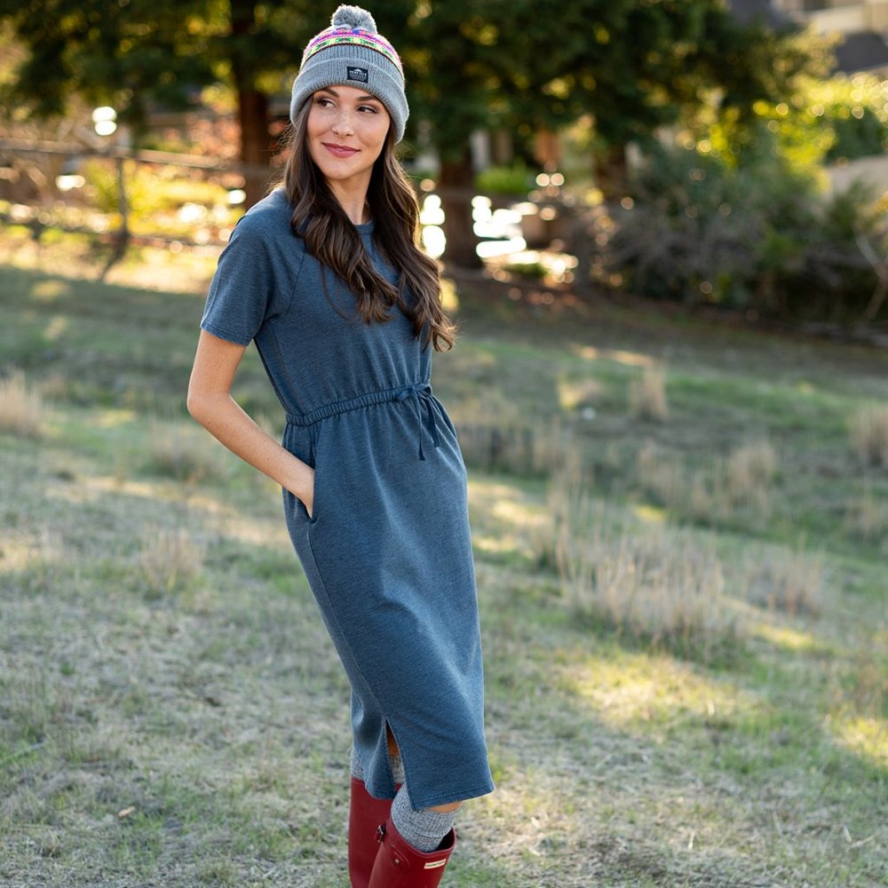 NWT Evy's Tree Carley Sweatshirt Dress in Navy Blue
